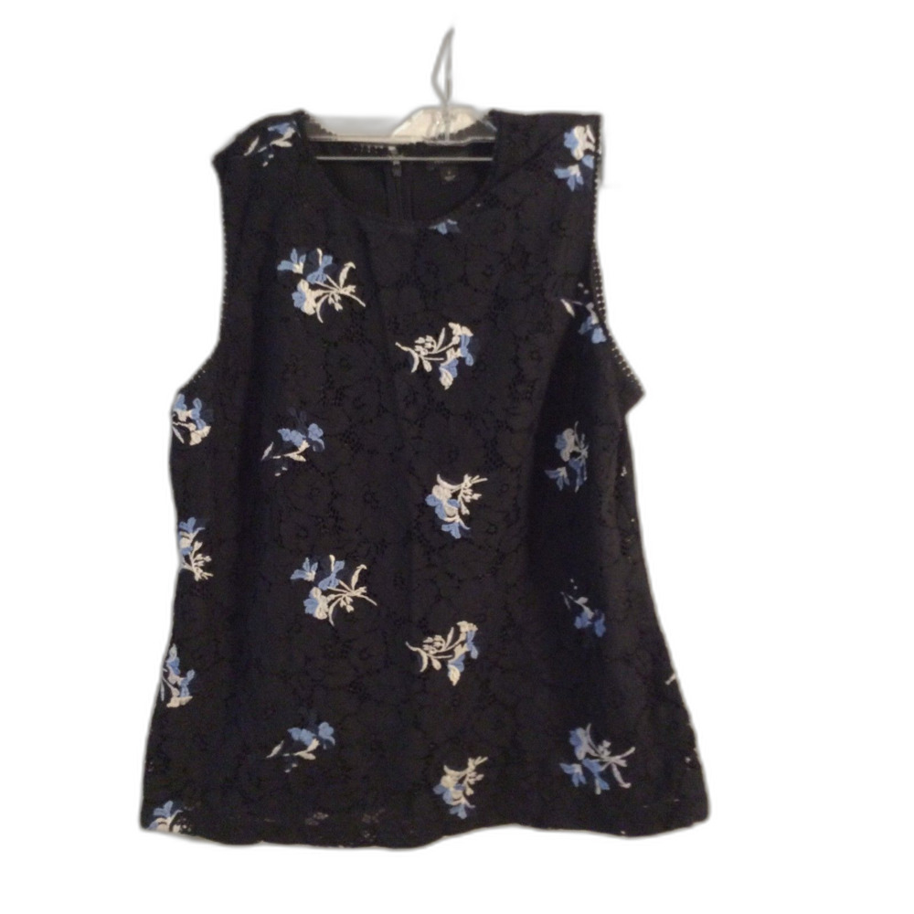 Ann Taylor Black Floral Blouse